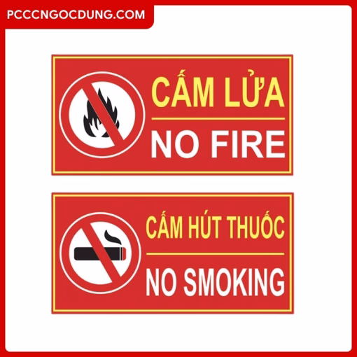 Biển cấm lửa – cấm hút thuốc (mica)