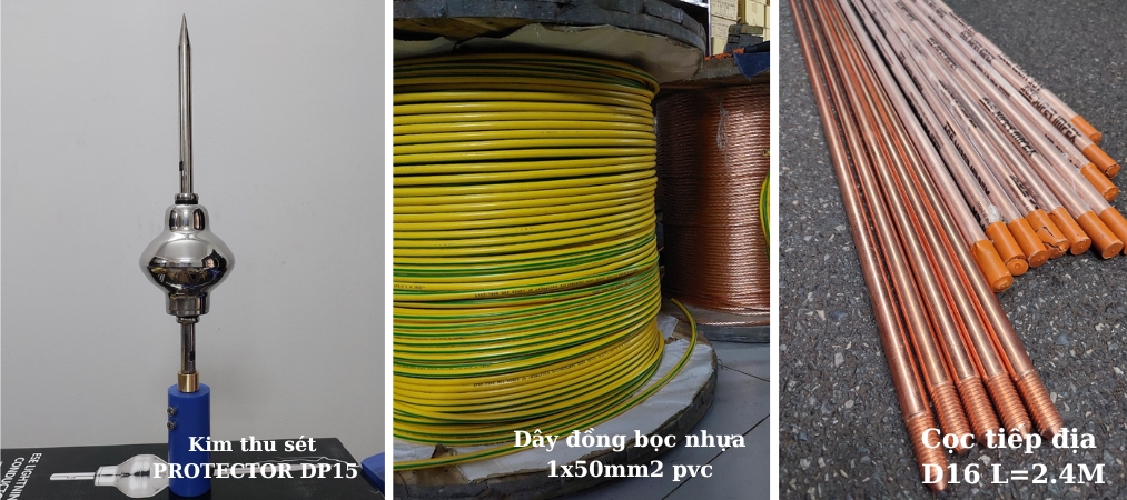 các thiết bị dùng để thi công chống sét là hàng tốt, bền các thiết bị dùng để thi công chống sét là hàng tốt, bền